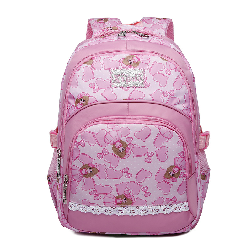 公主粉色女孩书包小学生1234年级 儿童789岁可爱防水减负双肩背包