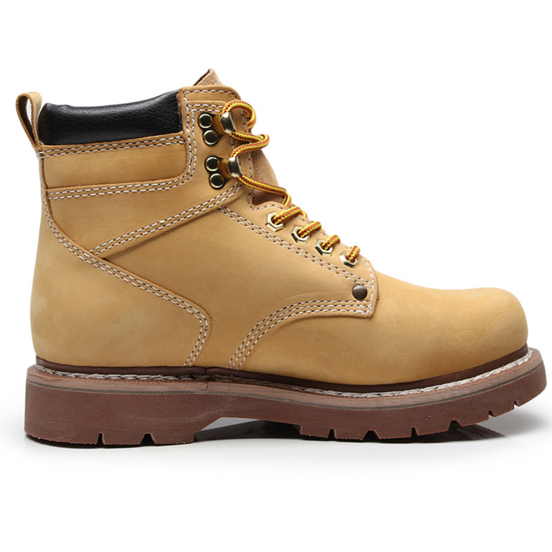 dongwu cat水晶底真皮靴男鞋大黄靴工装靴马丁靴子高帮女鞋