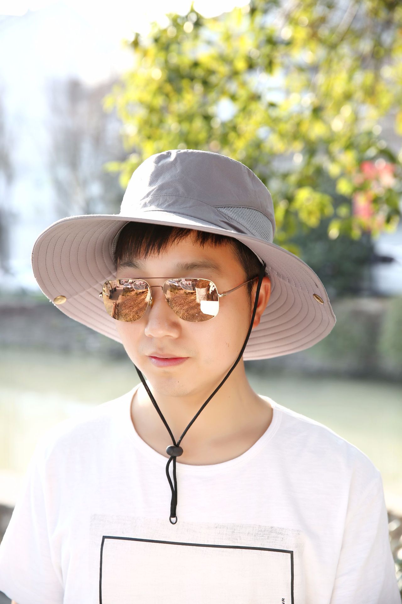 遮阳帽男士夏季防晒帽子遮脸防紫外线青年钓鱼帽户外渔夫帽太阳帽