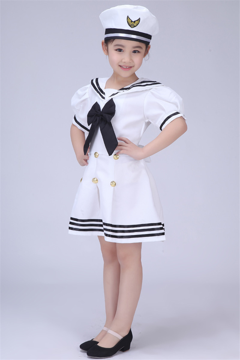 新款儿童小海军表演服男女童军装合唱服幼儿舞蹈军装服演出服夏季