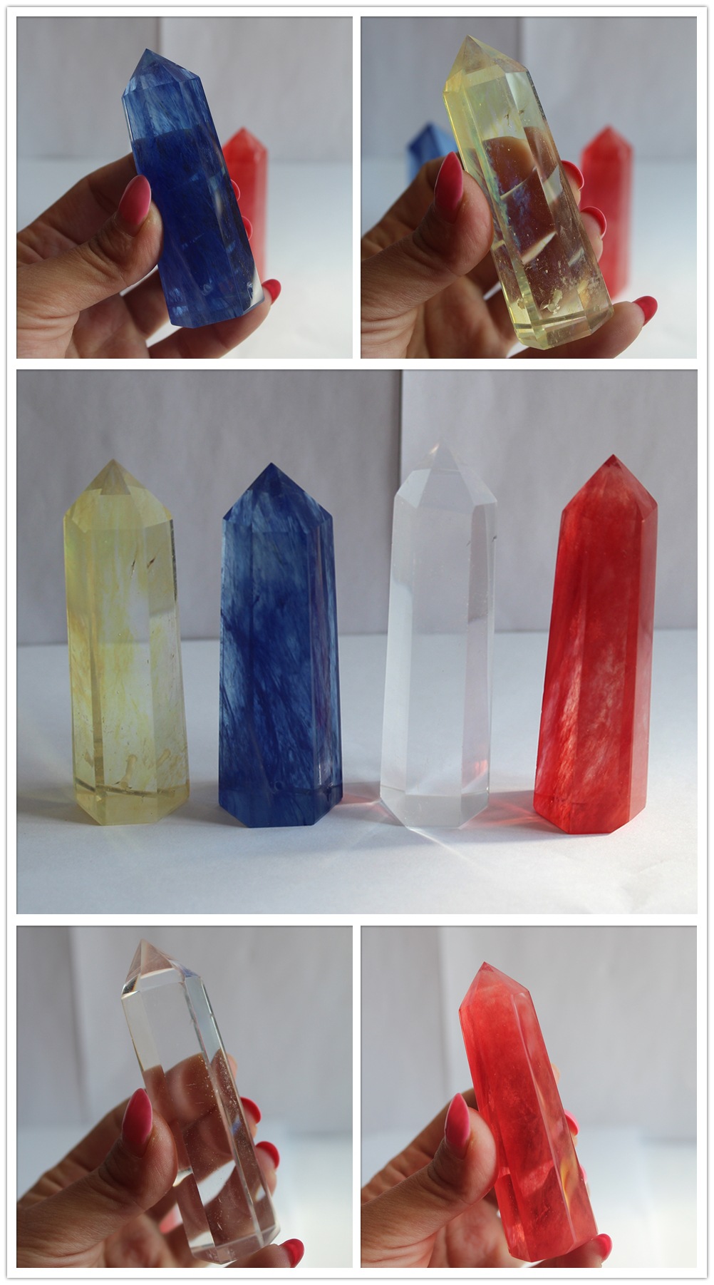 天然水晶柱单尖石英六棱柱水杯装饰消磁净化厂家直销热销产品跨境