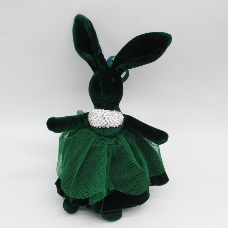 软陶泥镶钻许愿兔公仔韩国绒蕾丝纱裙兔钥匙扣包挂件毛绒玩具礼品