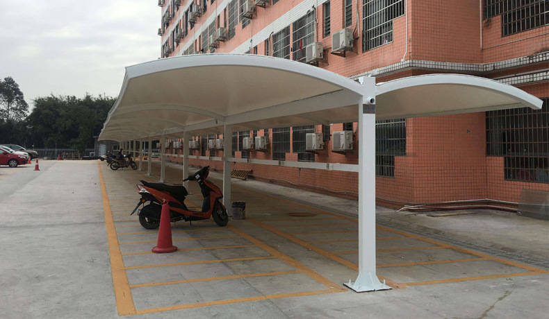 设计安装自行车停车棚 小区膜结构自行车雨篷 户外电动车停车蓬