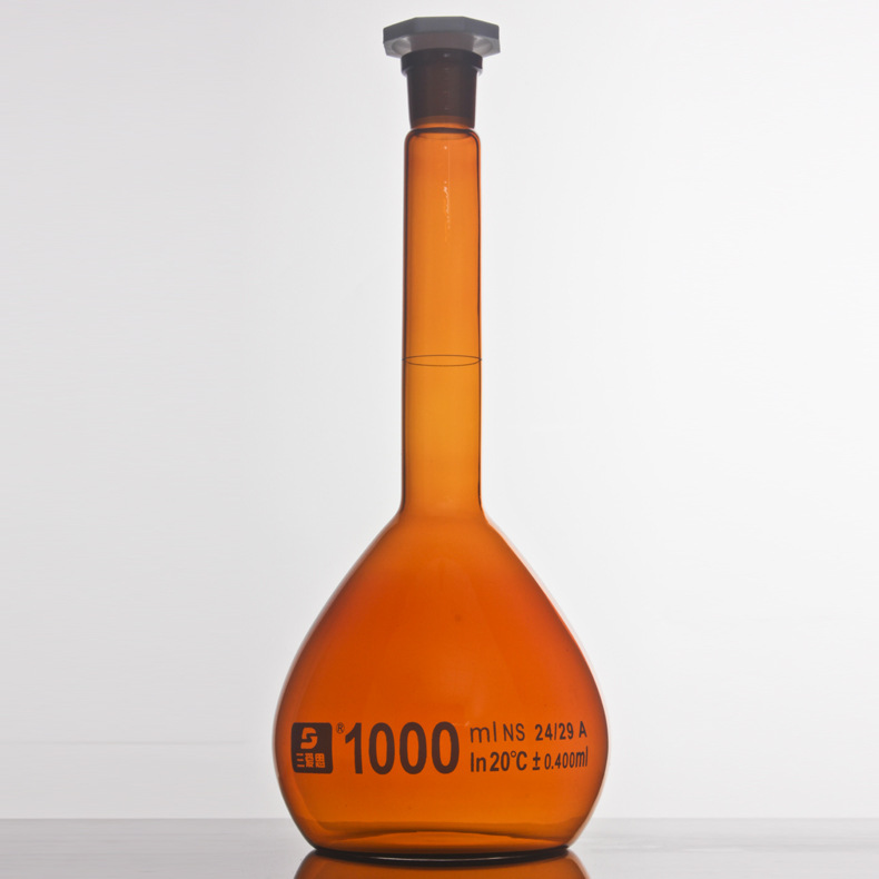 三爱思容量瓶pe盖头具刻度高硼硅无气泡a级1000ml