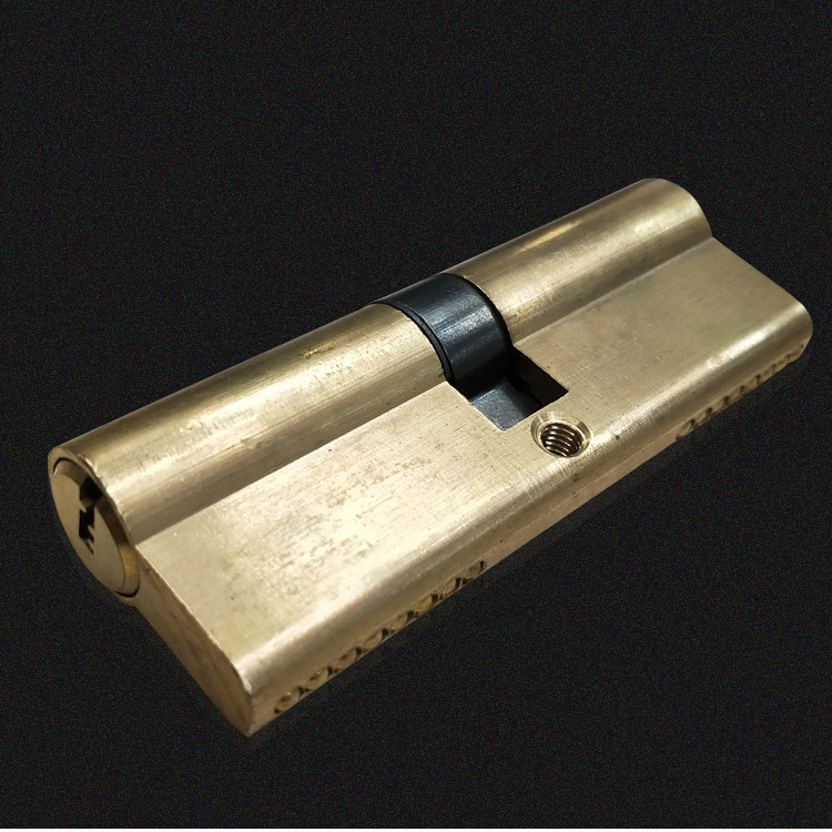 【厂家直销全铜锁芯】超b级防盗门锁芯 双开式中偏芯锁芯现货批发