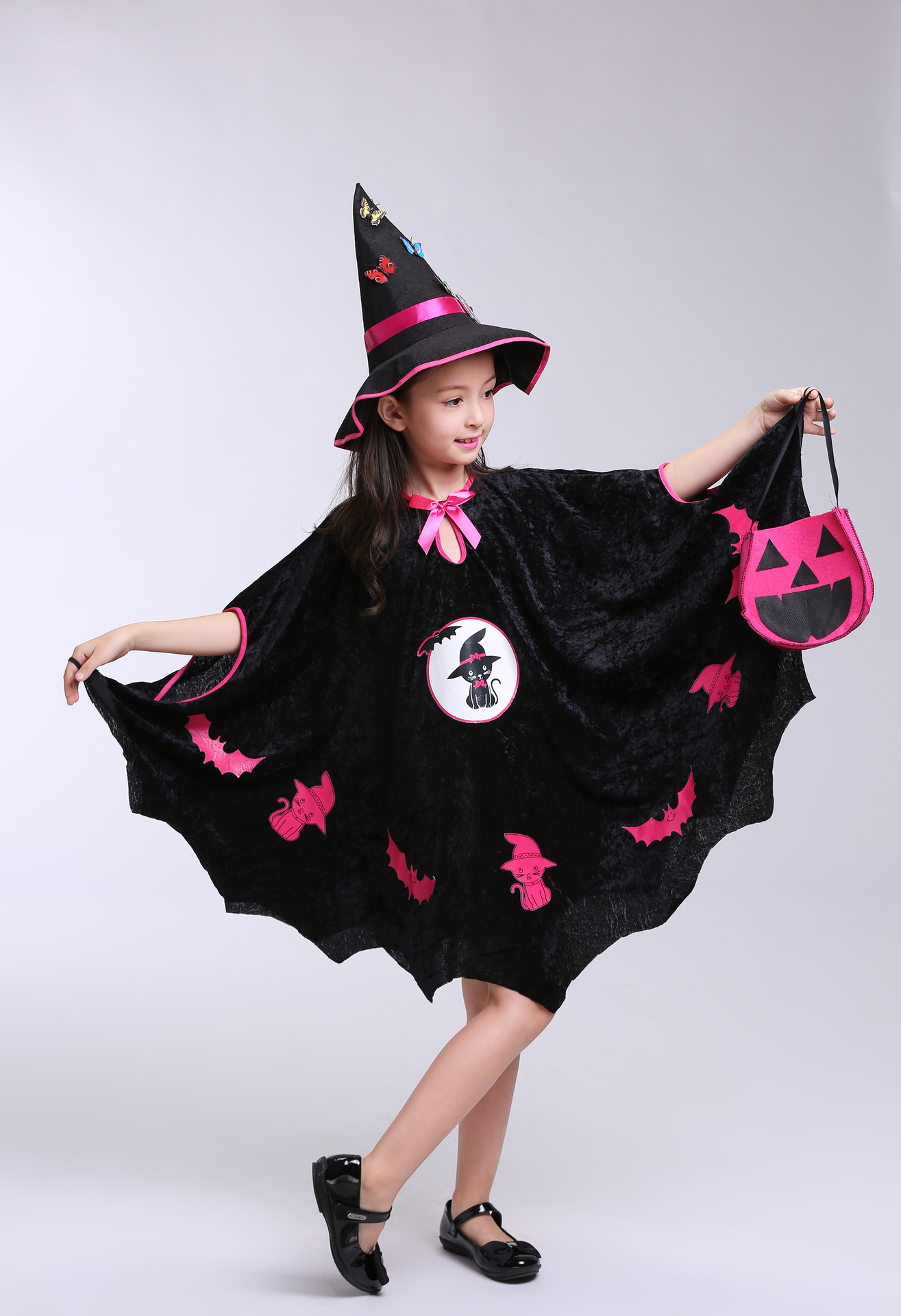 万圣节儿童演出服女童角色扮演cosplay服装小巫婆女巫派对表演服