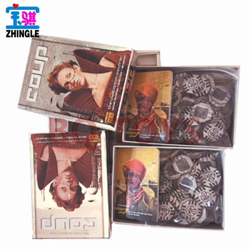 跨境爆款经典桌游english coup game2-6人英文版城市叛变政变桌游