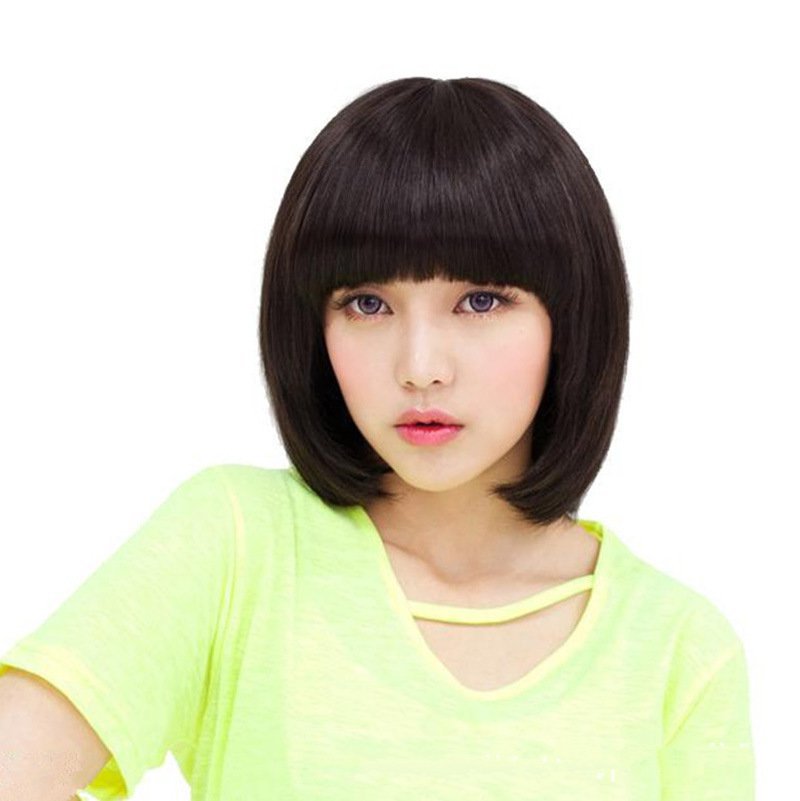 潼灿假发厂假发女短发齐刘海bobo短直发时尚蓬松修脸逼真假发套