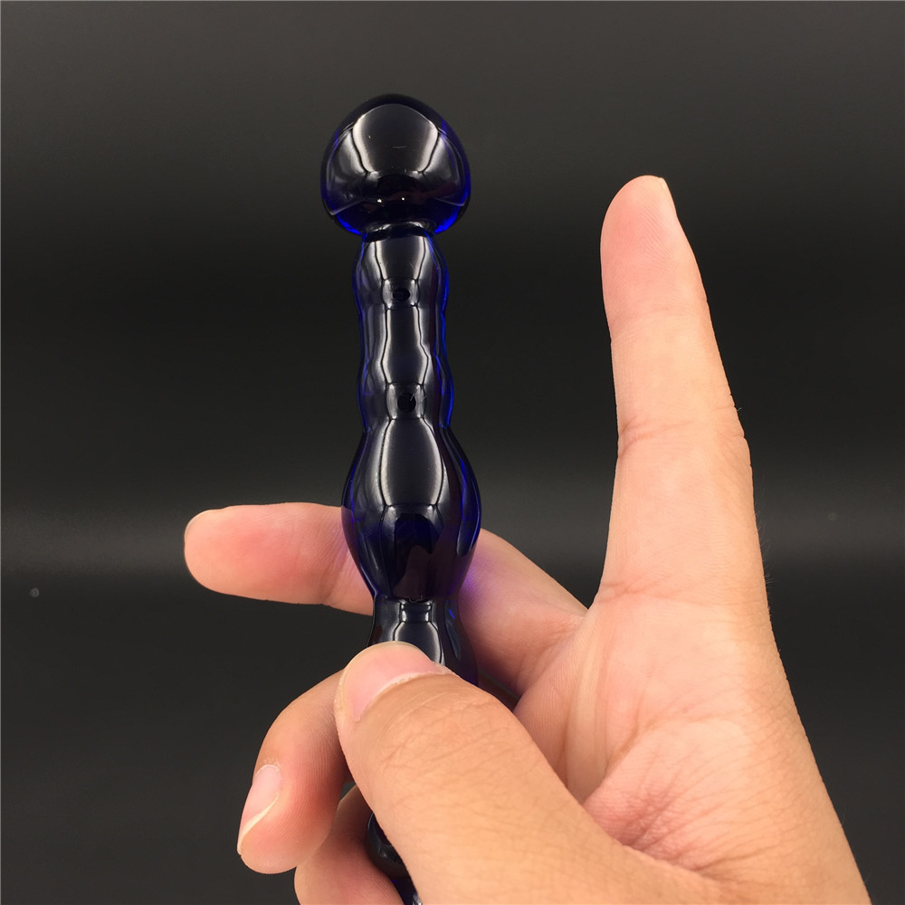zcz蓝色水晶玻璃肛塞后庭男女用自慰器另类玩具阳具棒开扩肛gay