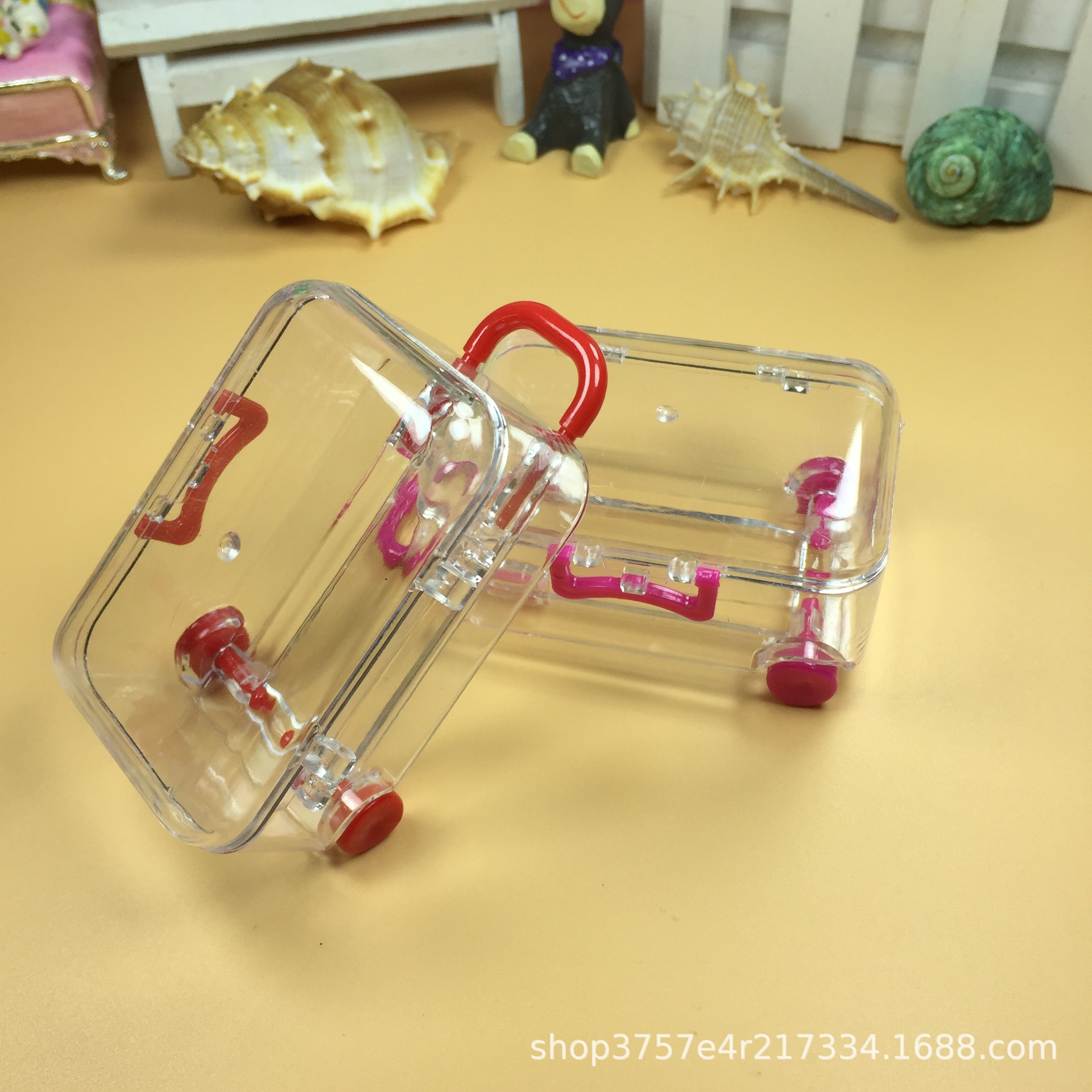 Foreign Trade E-Commerce Cross-Border Supply Personalized Creative Wedding Candies Box Transparent Trolley Case Luggage Suitcase Factory Wholesale