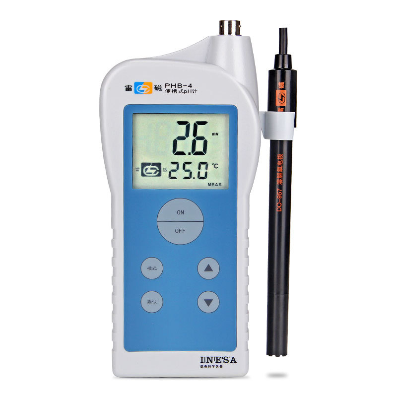 上海雷磁便携式数显酸度计phb4实验室ph计酸碱度水质分析仪