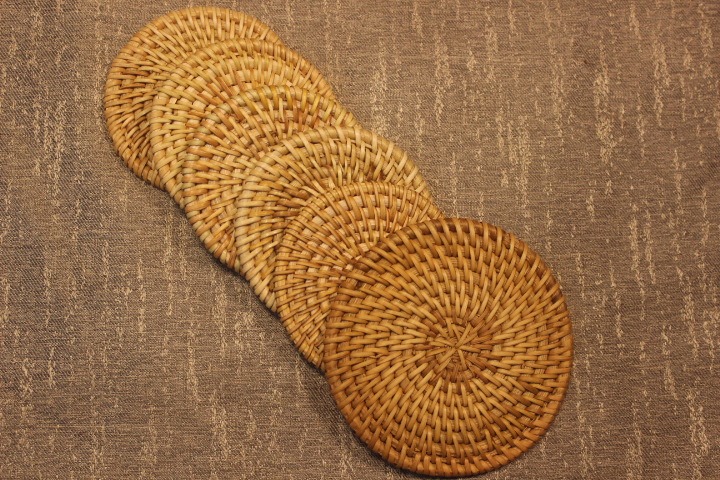 厂家直销竹编茶道杯垫竹木制隔热垫茶桌摆件重竹垫子方形茶托