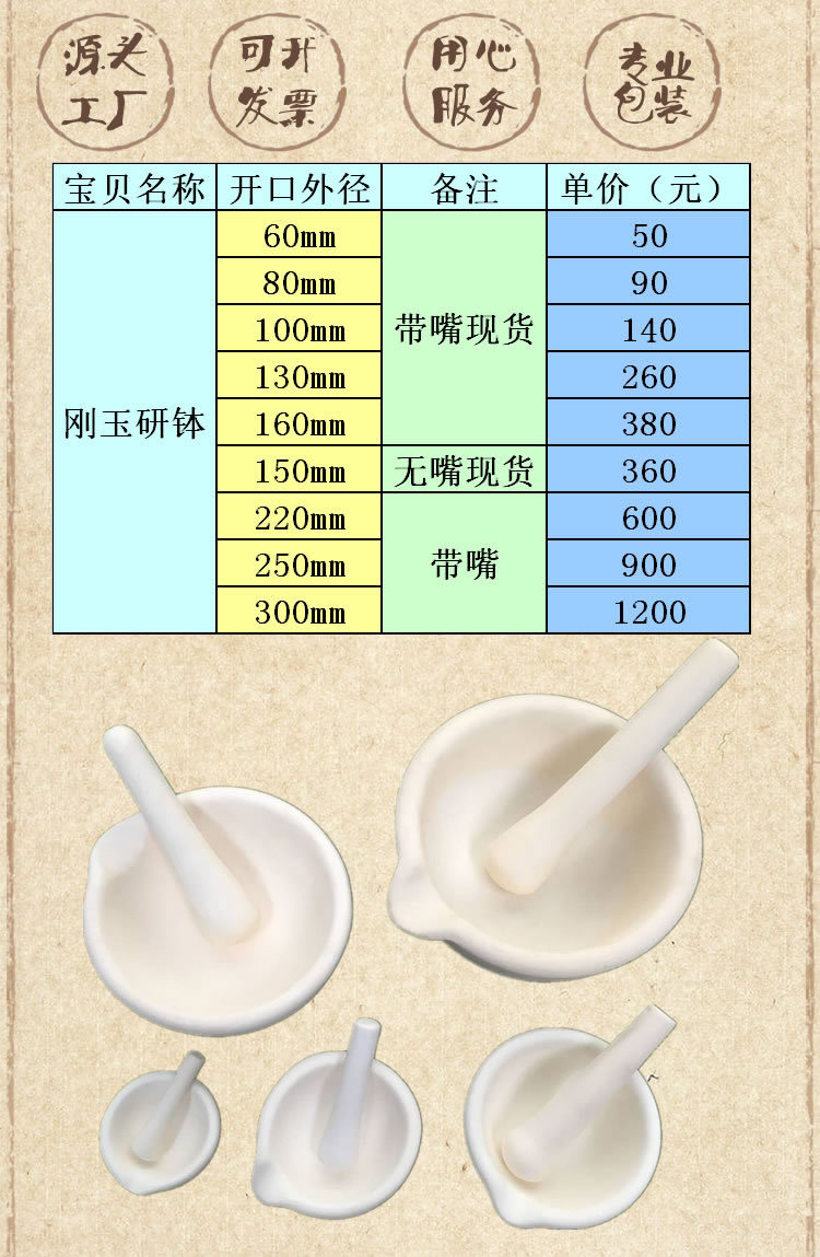 唐山产地 氧化铝研钵含杵 外径80mm 带嘴带棒 刚玉研钵 高铝乳钵