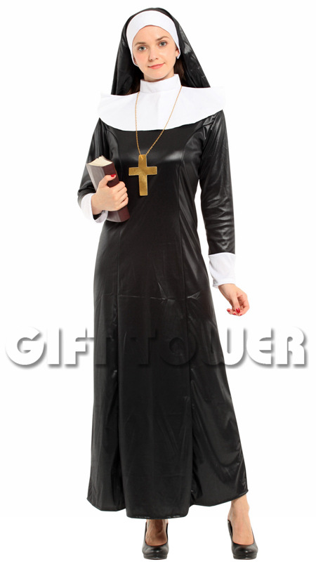 焕佑批发狂欢节服装cosplay服装w-0317典雅修女服舞台表演服