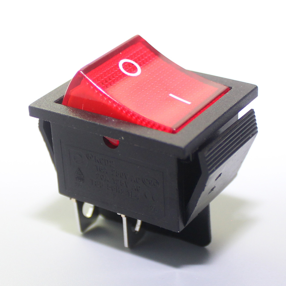 kcd2-201n 专业生产供应双刀开关带灯 4脚按钮 船型开关