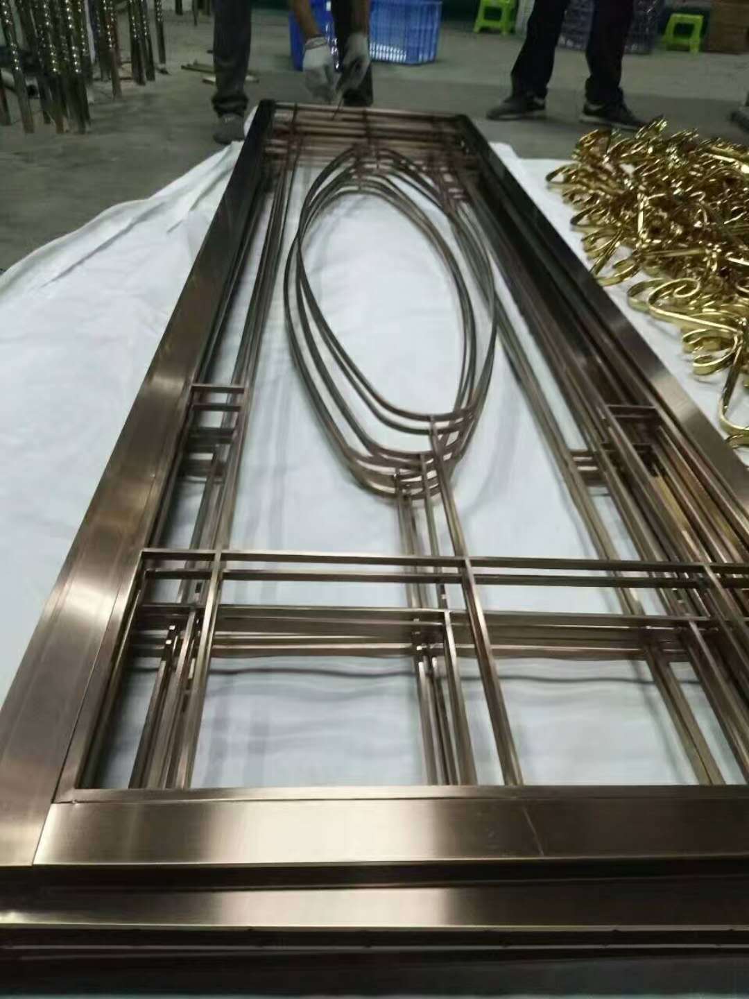 不锈钢地弹簧门框钛金不锈钢金属门框玻璃门框