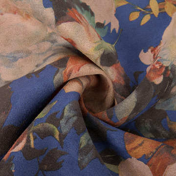 现货批发150cm印花麂皮绒女装外套旗袍面料化纤服装面料沙发布料