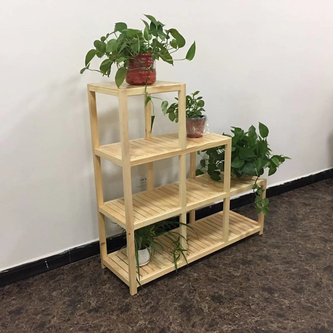 幼儿园实木植物架盆栽收纳架花架花盆摆放架子玩具储物架厂家直销