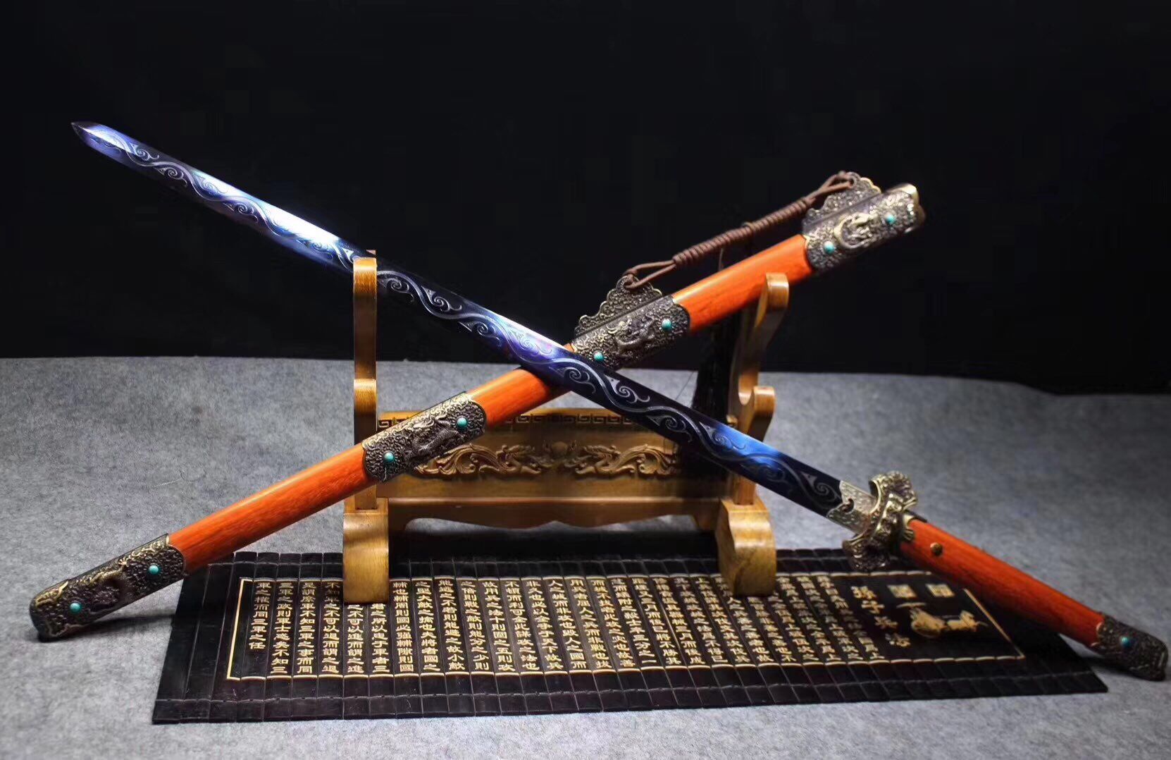 龙泉宝剑中山剑铺青龙剑 全纯手工刀剑唐汉兵器长剑锰钢未开刃