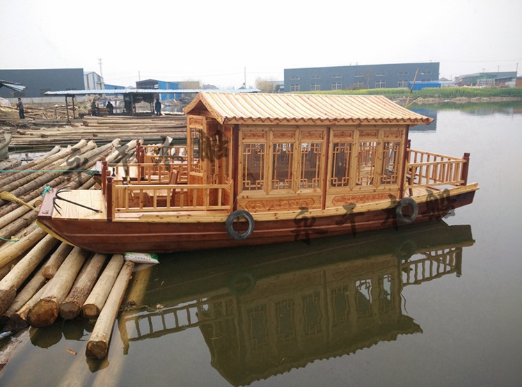 小型画舫船 电动玻璃钢旅游船 景区水库观光客船 舞台表演小木船