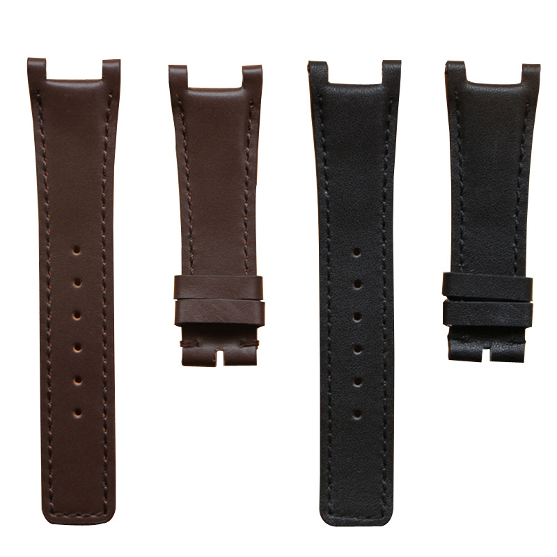 适用gucci古 手表带 ya133206 ya133309 ya133302真皮凹口表带