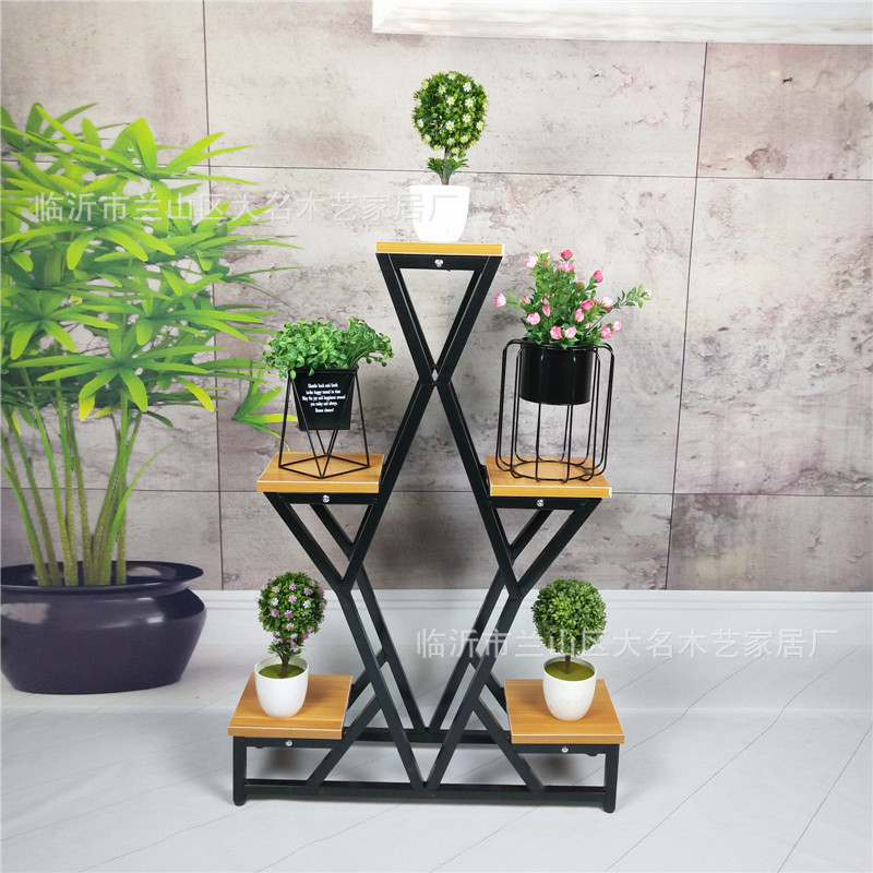 Nordic Iron Flower Stand Movable Floor Partition Square Tube Shelf Balcony Office Home Coffee Shop Wholesale
