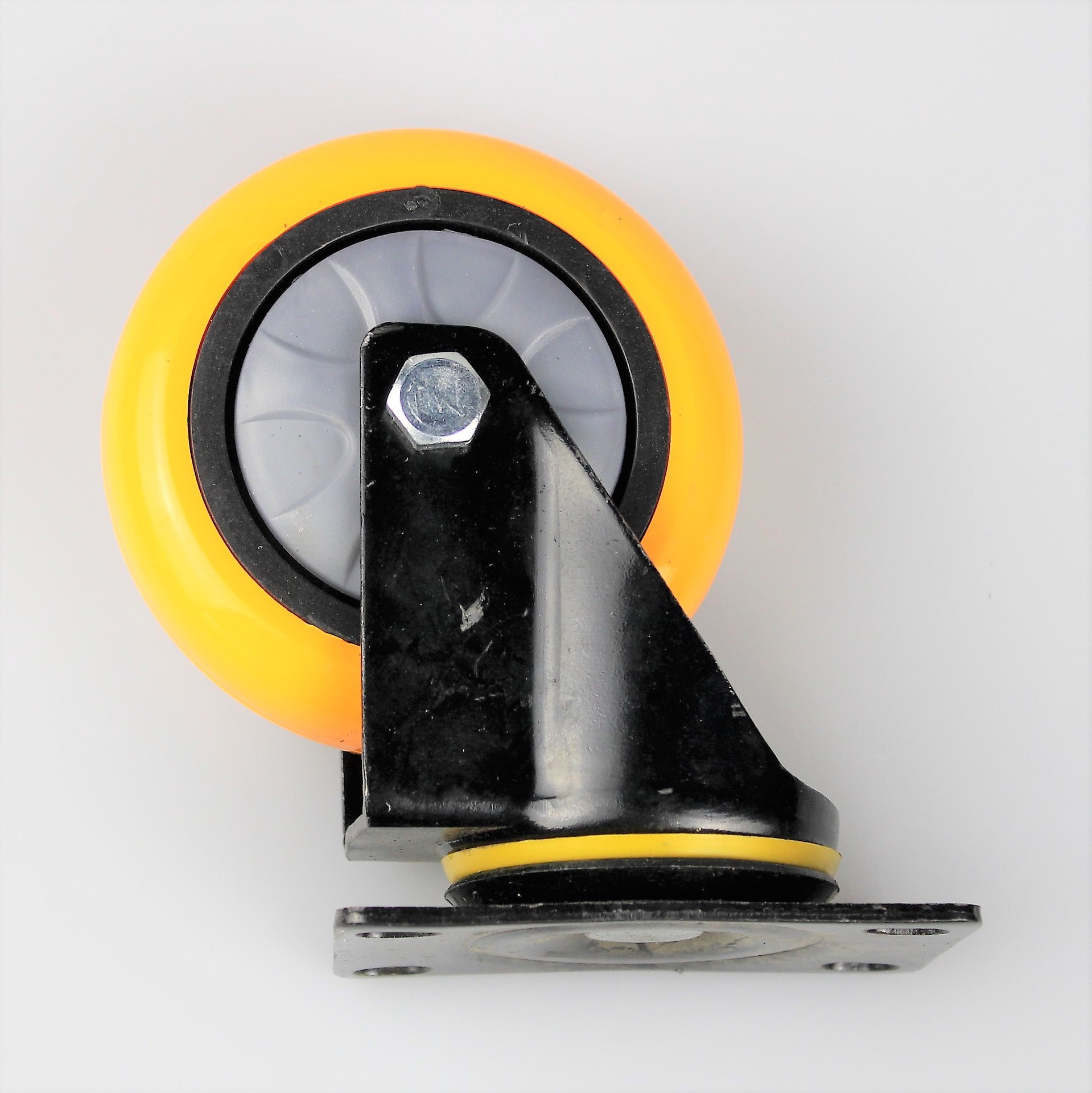 供应脚轮万向轮黄pu轮定向轮万向轮刹车轮弹力轮pu轮中型轮工业轮