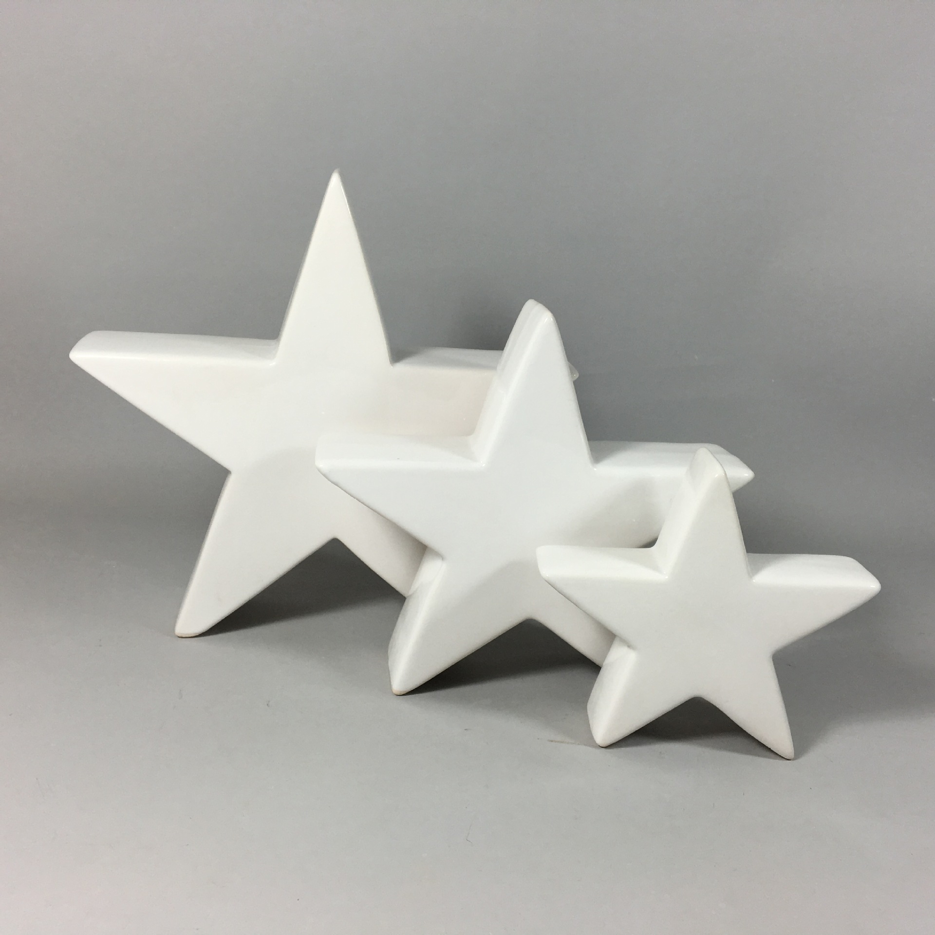 厂家定制陶瓷工艺品礼品圣诞装饰品白瓷五角星家居欧式摆件