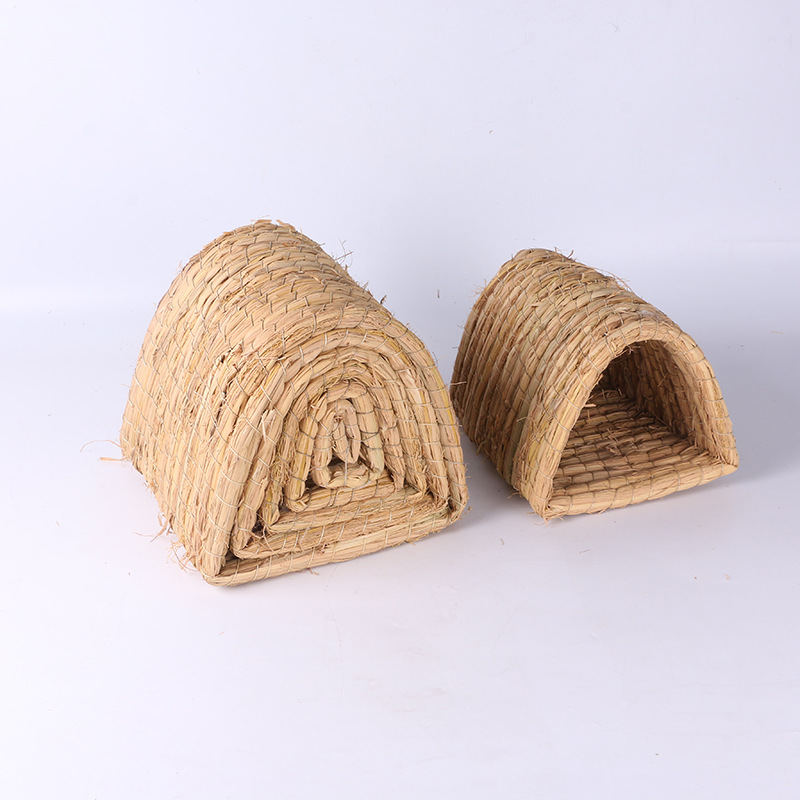 兔子窝摇篮垂耳兔窝 龙猫拖鞋草窝猫窝刺猬窝草笼 草编宠物窝