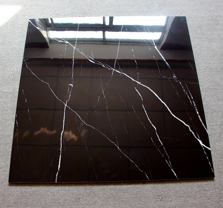 黑色客厅地砖全抛釉瓷砖800*800地板砖电视背景墙砖地板砖黑白根