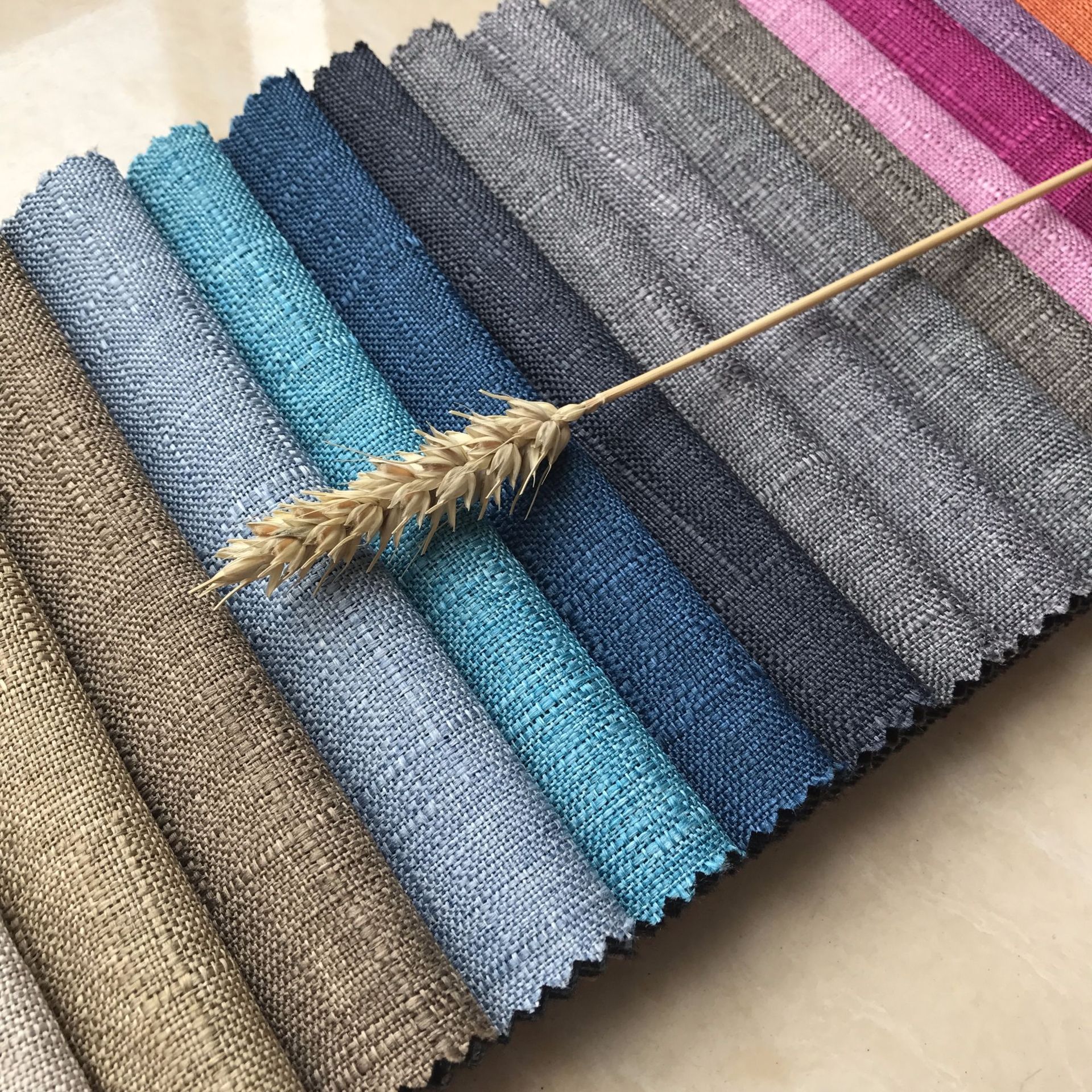 纯色竹节麻面料粗麻沙发布面料麻布沙发布料飘窗垫桌布抱枕软包