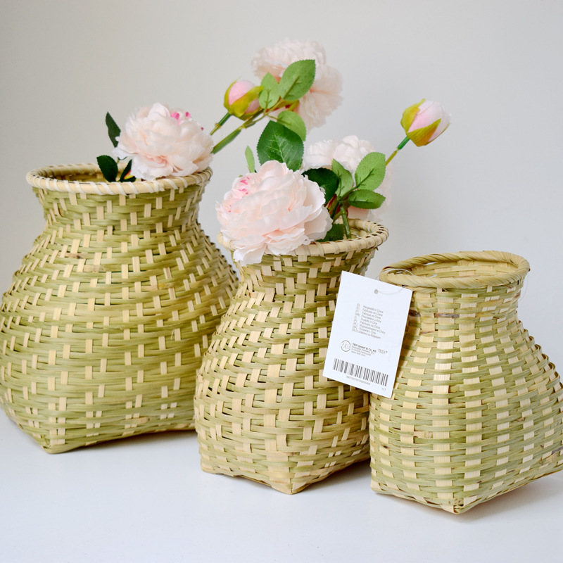 淘宝货源 装饰小背篓 现货批发幼儿园舞蹈表演道具 大号竹编鱼篓