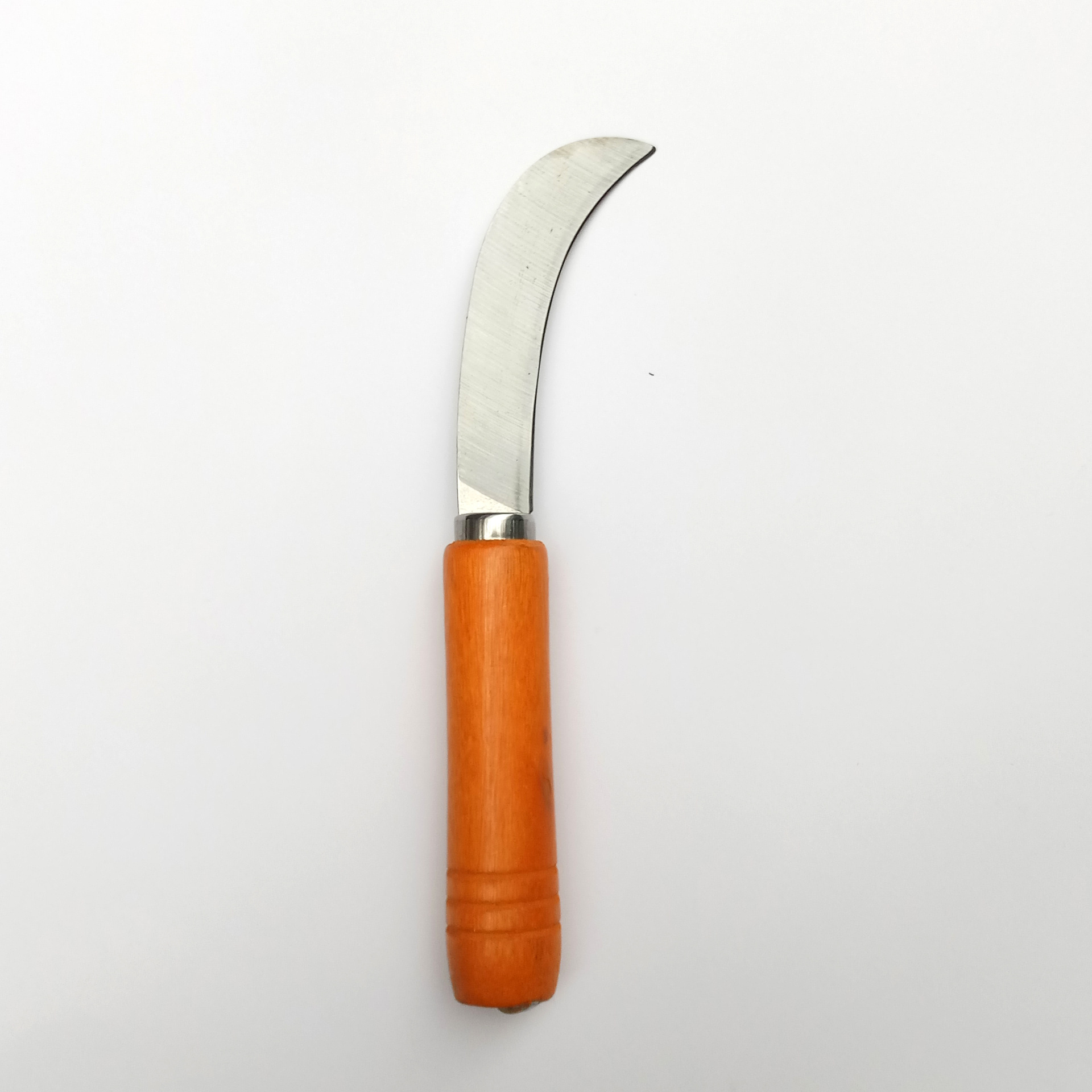 益民牌木柄不锈钢小号菠萝弯刀 水果刀 菠萝刀