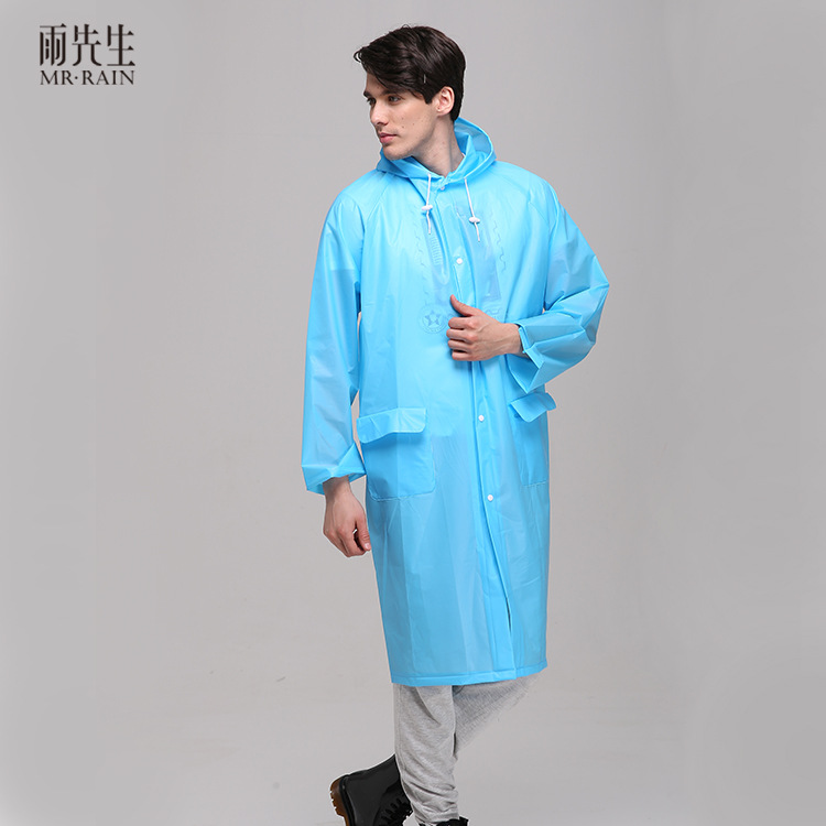 Mr. Yu Factory Supply Thickened Eva Outdoor Adult Raincoat One-Piece Raincoat Hiking Poncho Rain Gear Wholesale