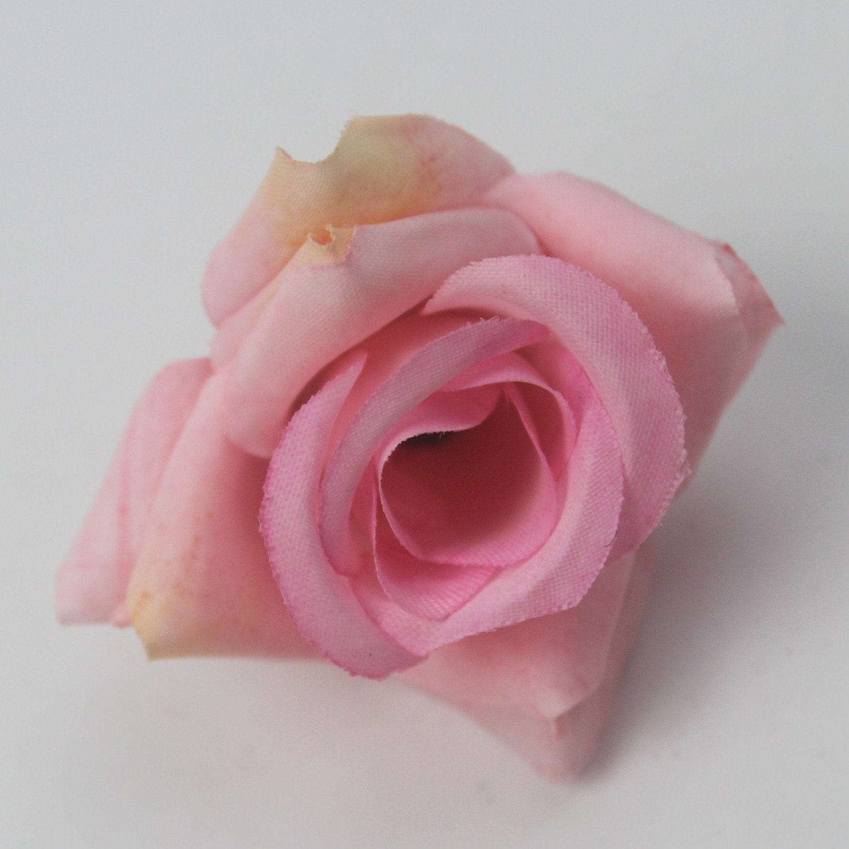 丝花绢布卷边玫瑰小花朵头饰婚庆花头绢花花头装饰拍照仿真花朵