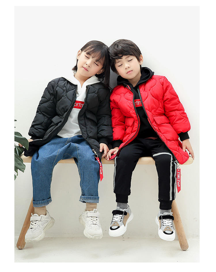 2018秋冬新款儿童羽绒棉服韩版加厚男女童童装棉服中长款羽绒棉衣