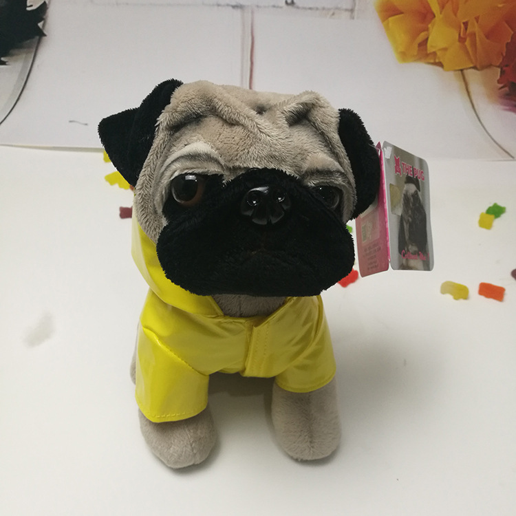 可爱仿真沙皮狗八哥钥匙扣毛绒玩具挂件公仔巴哥犬玩偶年会礼品