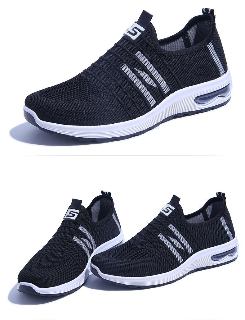 新款男士老北京布鞋飞织鞋舒适休闲浅口透气耐磨平跟一脚蹬鞋单鞋