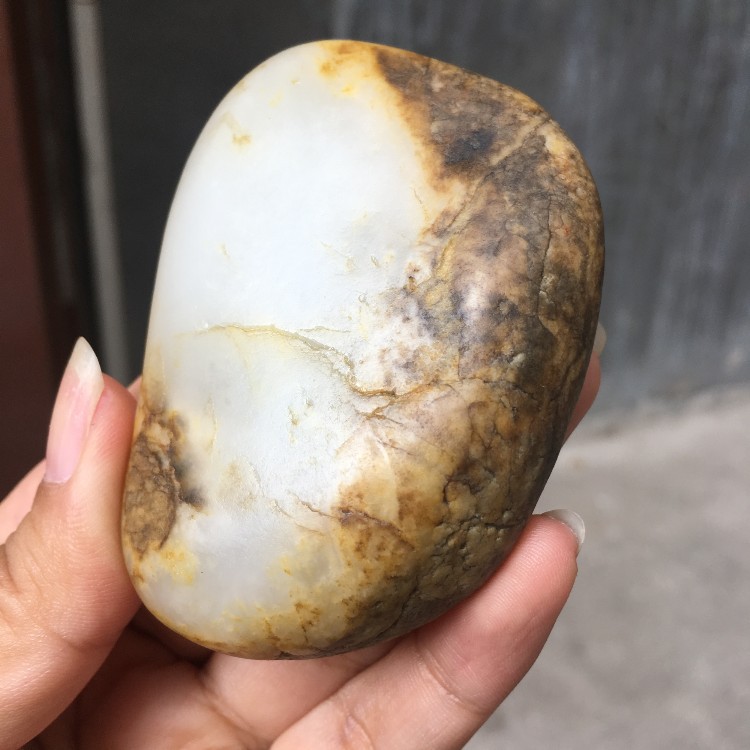 天然新疆和田玉黄沁秋梨皮 石包玉籽料原石玉器把件 可雕刻可收藏