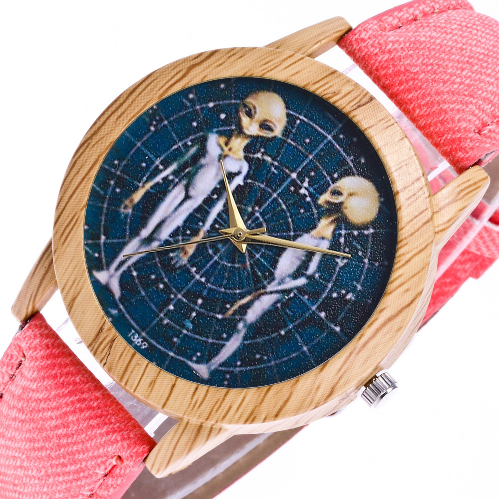 厂家直销外星人星座图案手表太空手表女士手表男表石英钟表t369-n