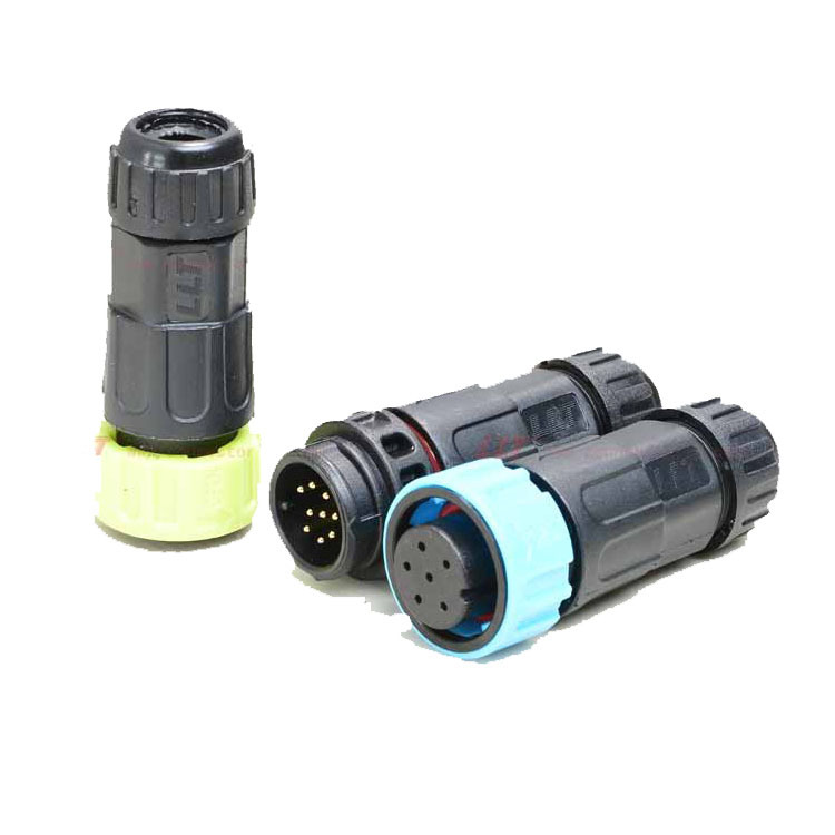 快速插拔连接线防水接头利路通m19-9p led防水接头