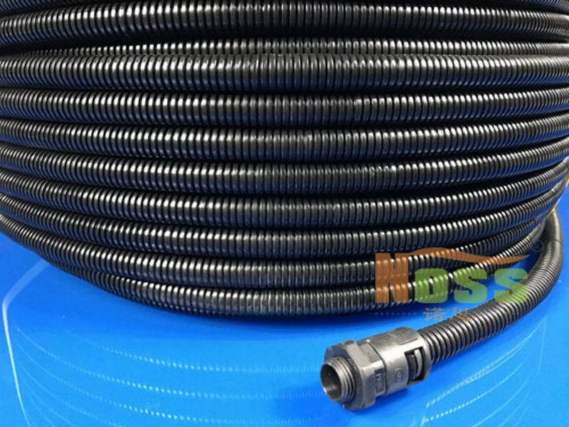 防爆金属编织电线电缆保护套管电线电缆保护尼龙pa穿线波纹管黑色