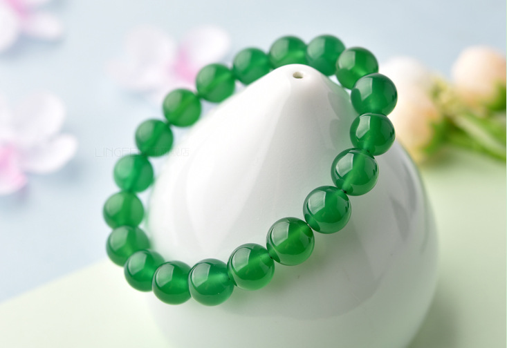绿玉髓玛瑙手链8mm水晶手串女款单圈节日礼物活动促销礼品