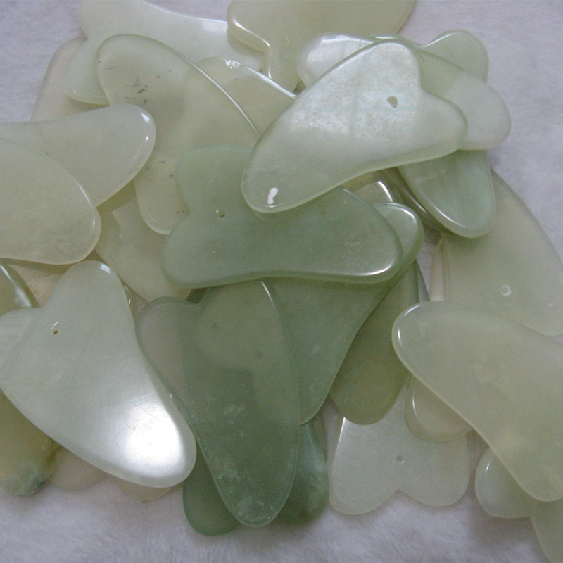 天然岫玉刮痧板玉石刮痧片脸部按摩全息经络刮痧美容院用