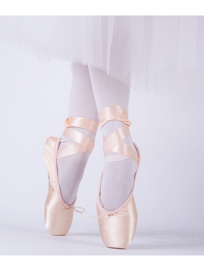 红舞鞋成人儿童绑带芭蕾舞足尖鞋缎面硬鞋练功鞋舞蹈鞋10072