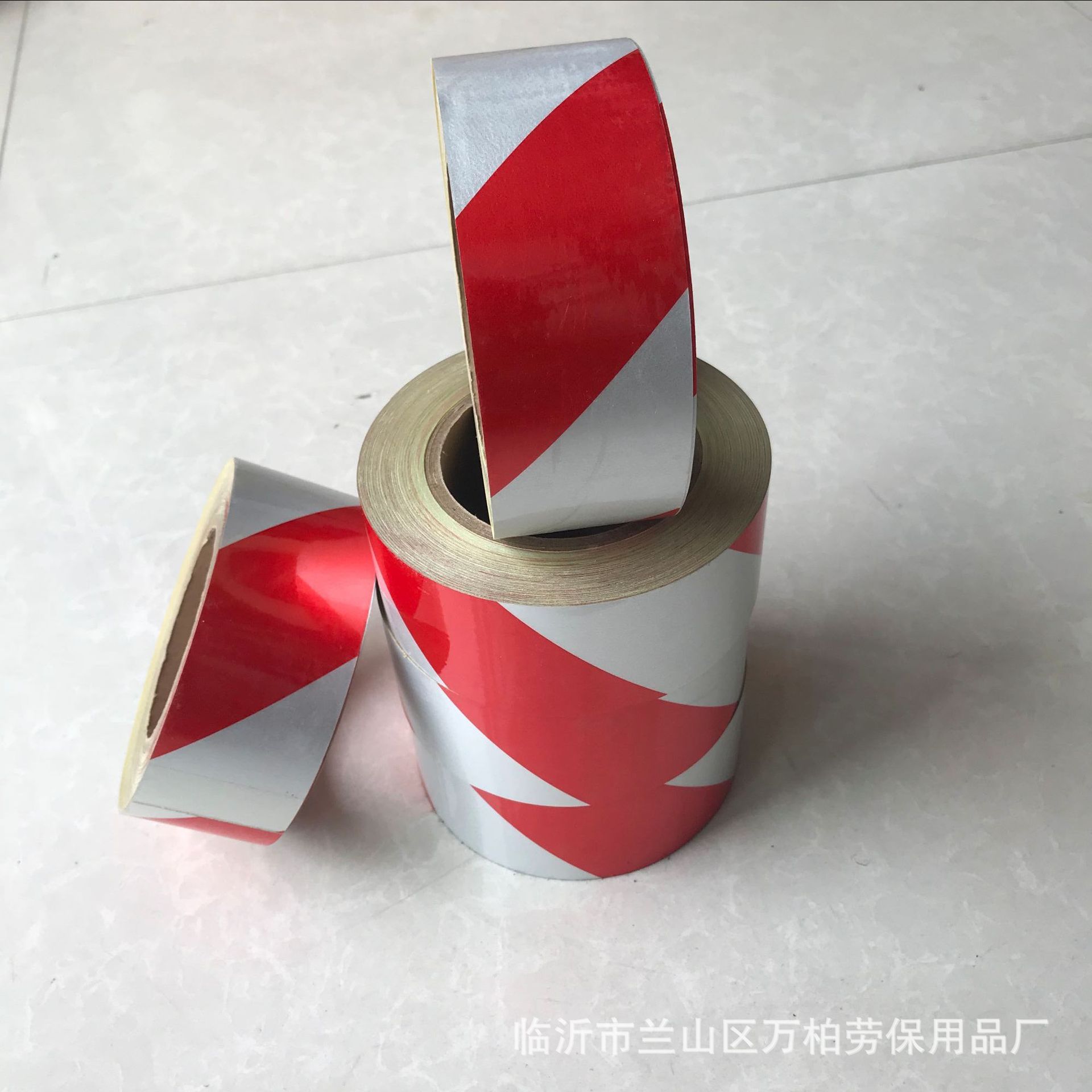 双色 斜纹红白警示反光贴反光膜 电线杆防撞反光贴 宽5厘米×35米