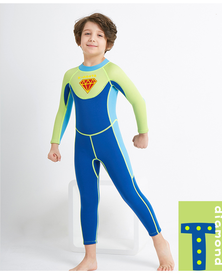 新款2.5mm儿童潜水服保暖防晒连体潜水衣学生漂流浮潜水母衣泳装