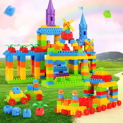 儿童创意大颗粒积木diy玩具男女孩启蒙拼装城堡拼插拼图早教玩具
