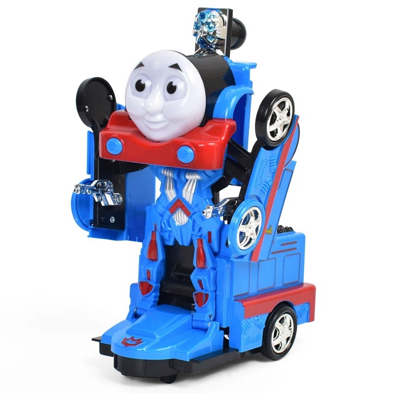 Electric Deformation Train Thomas Transformers Robot Music Children's Educational Toys Factory Direct Sales