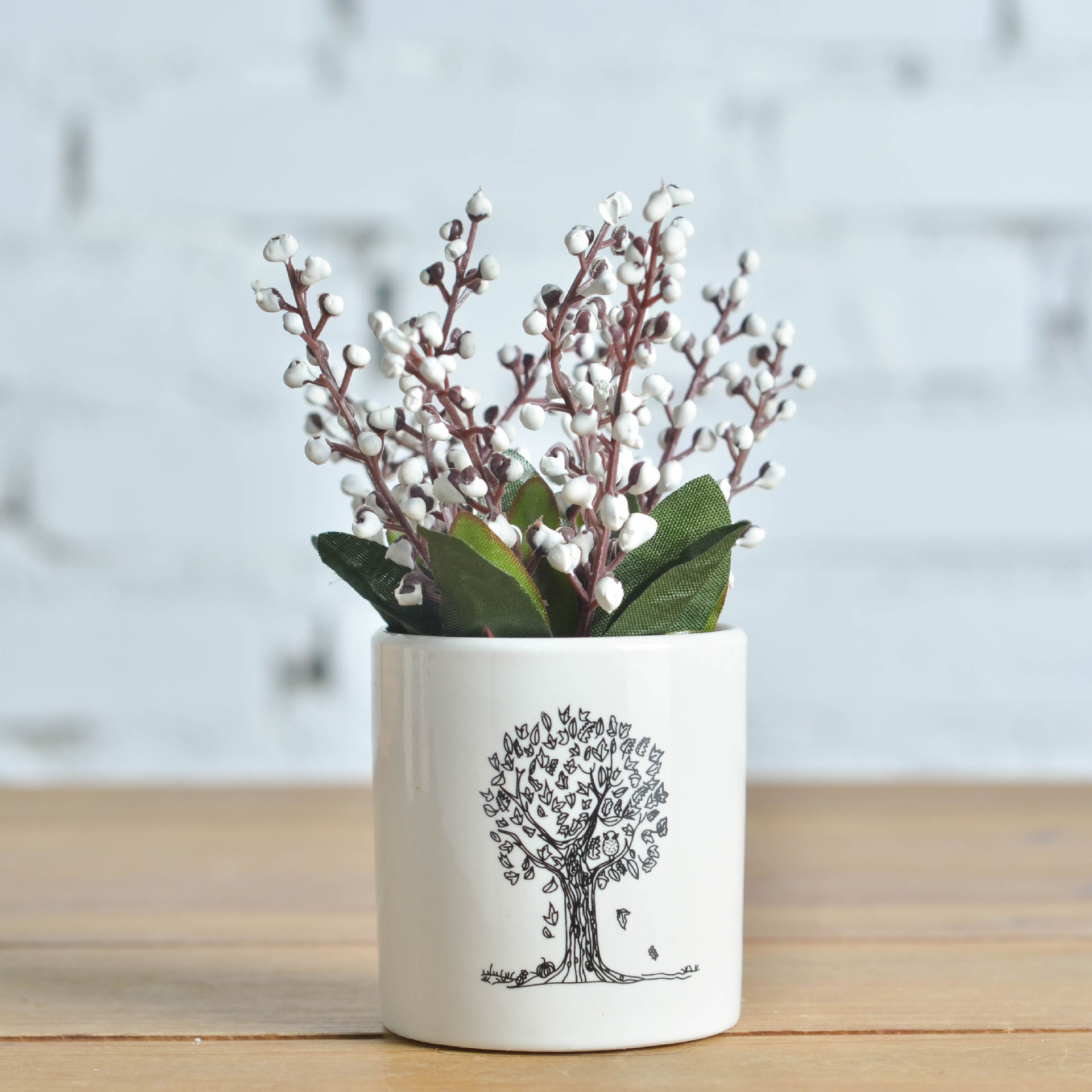 温馨系列爱情树陶瓷仿真盆栽迷你仿真植物家居室内装饰品车载摆件